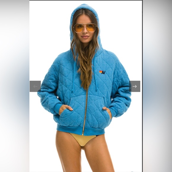 Aviator Nation Tops - Aviator Nation Relaxed Quilted Zip Hoodie- Sz Small